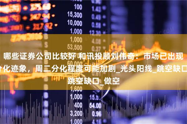 哪些证券公司比较好 和讯投顾刘伟奇：市场已出现一定分化迹象，周二分化程度可能加剧_光头阳线_跳空缺口_做空