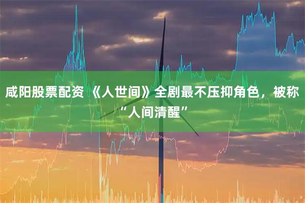 咸阳股票配资 《人世间》全剧最不压抑角色，被称“人间清醒”